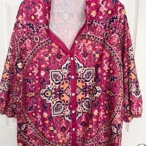 Women's Pink Patterned Top